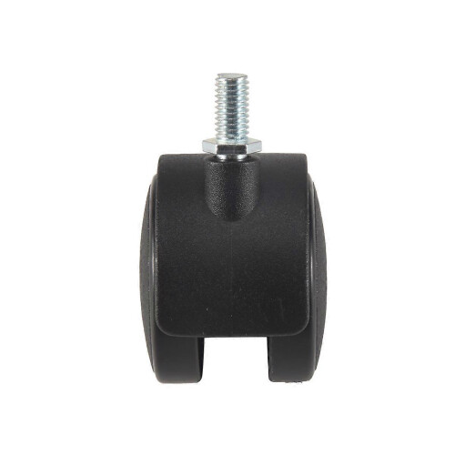 Rodízio giratório com trava para móveis, haste de rosca de 8 mm, roda de 2 polegadas de diâmetro, preto. 2