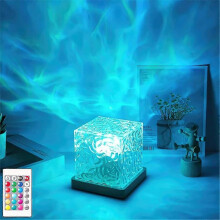 Luminorthe Luminorth Cube Lamp, Celestial Water Lamp, Northern Lights Cube Midnight Aura Lamp, 16 Colors Dynamic Water Wave Night Light with Remote, L