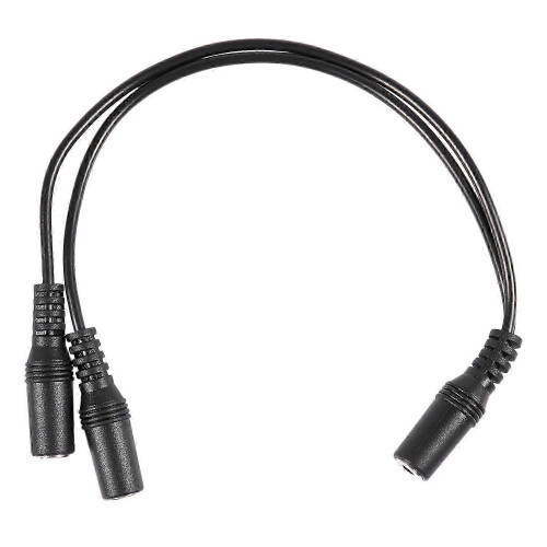 Καλώδιο στερεοφωνικού διαχωριστή Y 28cm 3.5mm θηλυκό σε διπλή υποδοχή θηλυκό, μαύρο 1
