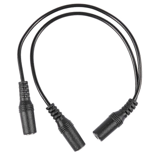 Καλώδιο στερεοφωνικού διαχωριστή Y 28cm 3.5mm θηλυκό σε διπλή υποδοχή θηλυκό, μαύρο 2