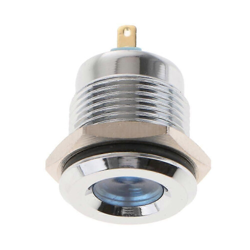 4x16mm 12V IP67 Αδιάβροχη μεταλλική ενδεικτική λυχνία LED μπλε τύπου D 1