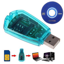 Kit lettore di schede SIM USB blu, copia/clonazione/scrittura/backup, lettore di schede SIM GSM CDMA SMS Backup + CD