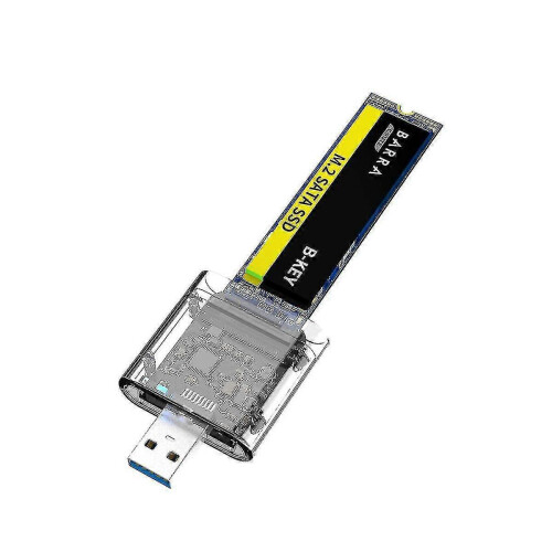 Case M.2 SSD M.2 para USB 3.0 5Gbps de alta velocidade, compatível com SSDs SATA M.2 NGFF 2242, 2260 e 2280mm.