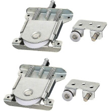 Porte scorrevoli compatibili con ante per armadi, ruote, ruote, ruote, rulli, guide con cuscinetto ammortizzante, capacità di carico 20 kg (2 pezzi)