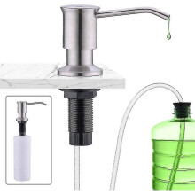 Undermount Soap Dispenser, Stainless Steel Kitchen Sink Soap Dispenser, Built-in Soap Dispenser With 500ml Bottle And 1.0m Extension Set, Top Refill-y