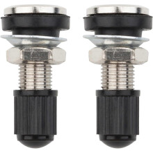 2 stuks velgventielen met stofkapjes, tubeless ventielen met metalen ventielstelen, compatibel met auto- en motorbanden.