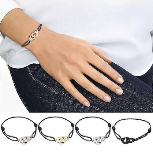 Pulseiras trançadas ajustáveis com algemas, compatíveis com casais, para homens e mulheres. 1