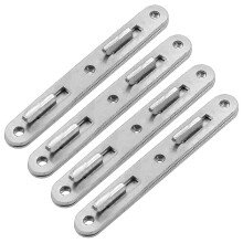 Conjunto de 4 peças de conexão para grades de cama de madeira, gancho redondo de zinco de 5 polegadas, ferragens reforçadas para móveis de cama.