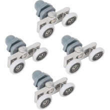 Lot de 4 roulettes pour porte de douche coulissante double, résistantes, pour porte de salle de bain en verre (23 mm)