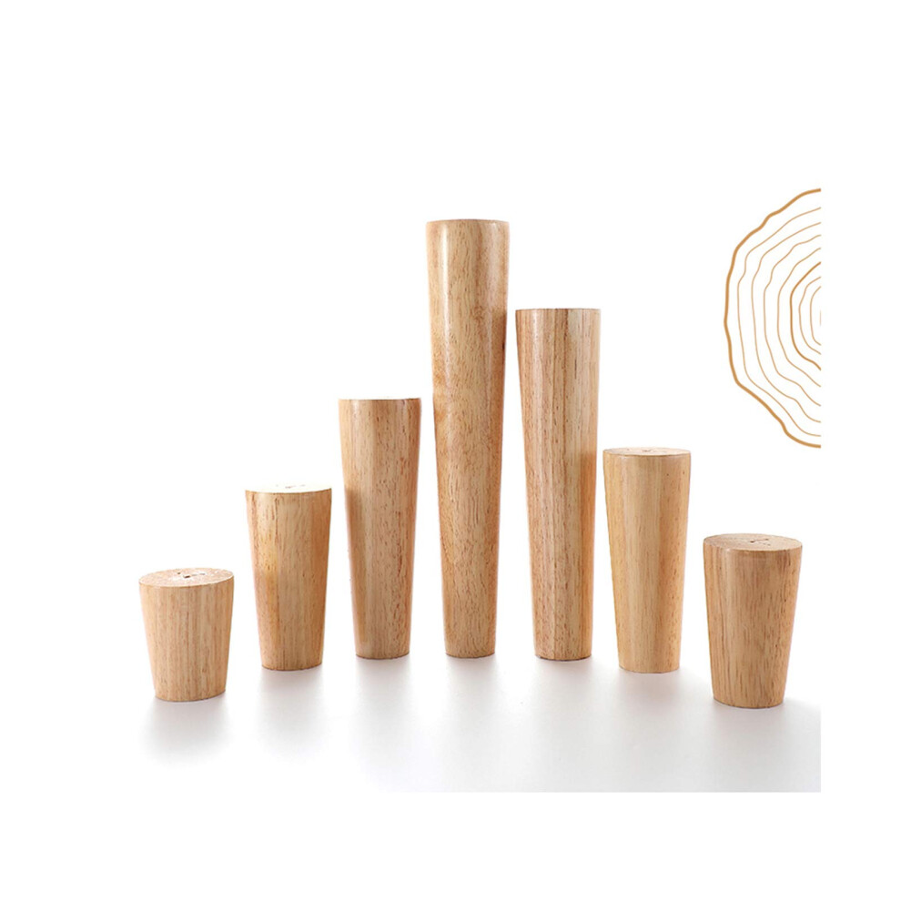 4 Pcs Rubber Wood Furniture Legs For Tables Chairs Sofas, Stable Support, Natural Finish, 10Cm 9073542145073