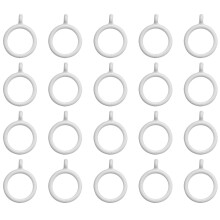 20X White 25Mm Inner Plastic Curtain Rings
