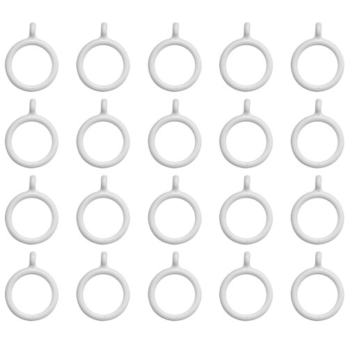 20X White 25Mm Inner Plastic Curtain Rings