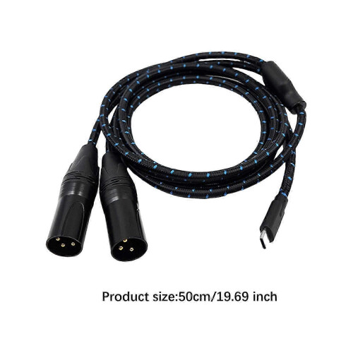 USB C na 2 XLR 3-pinový konektor typu C na XLR (samec), samec-samec, USB C na 2 XLR (samec), 50 cm 1