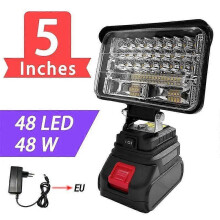 (5IN 48LED 48W) 3/4/5/8Inch Led Light Suitable Various Makita Portable Spotlights Cordless Outdoor Work Fishing Handheld Emergency Tool Light
