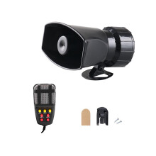 Sirene eletrônica sem fio de 12V com 7 sons e 120dB, alarme sonoro potente para carro, sirene de incêndio, acessórios automotivos.