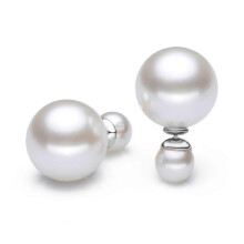 Elegante, doppelseitige Perlenohrringe mit Perlensteckern auf Vorder- und Rückseite – Schmuck aus 925er Sterlingsilber