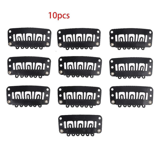 Conjunto de 10 Presilhas de Metal em Formato de U de 32mm Compatíveis com Apliques de Cabelo e Perucas