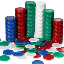 400 fichas de póker de plástico, fichas de juego de 4 colores, tarjeta contadora compatible con juegos de bingo y conteo.