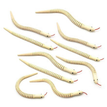 10Pcs 12 Inch Unfinished Wooden Wiggly Snakes Jointed Flexible Wooden Snake Blank Animal Model Craf
