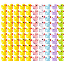 100er-Set Mini-Enten, realistische Form, robustes Kunstharz, liebenswerte Enten, geeignet für Weihnachten, Geburtstagsfeiern und Kindertag