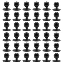 100 stuks koksjasknopen, zwarte bolvormige knopen, ronde koksjasknopen, vervangende kledingaccessoires