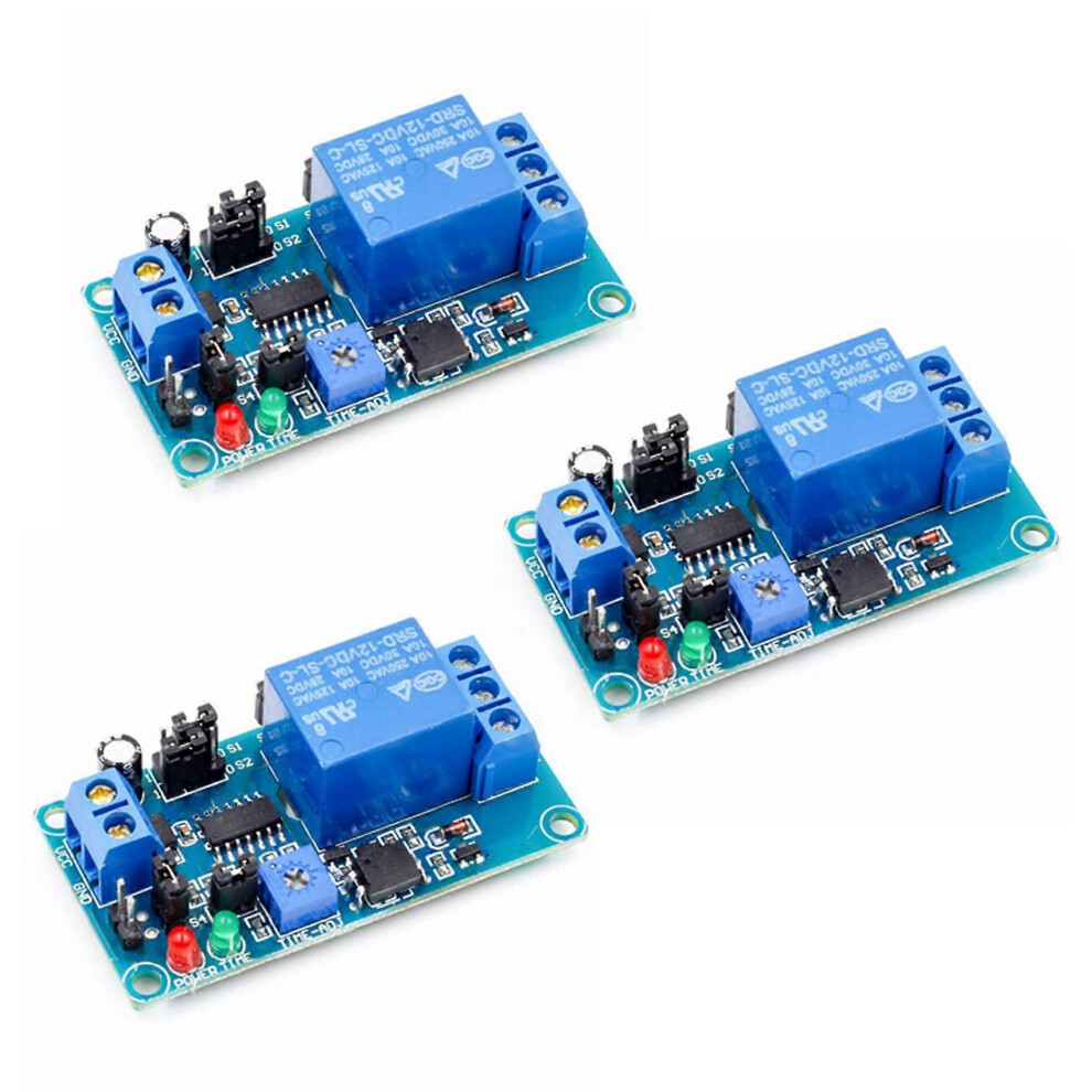 3X 12V Dc Delay Relay Delay Turn On / Delay Turn Off Switch Module With Timer 3584111982341