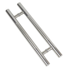 Stainless Steel Glass Door Handle 600x360mm, Durable Brushed Finish Pull Handle for Wooden and Glass Doors