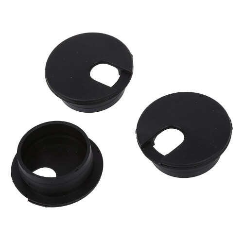 Lot de 10 passe-câbles noirs de 35 mm pour bureau 1