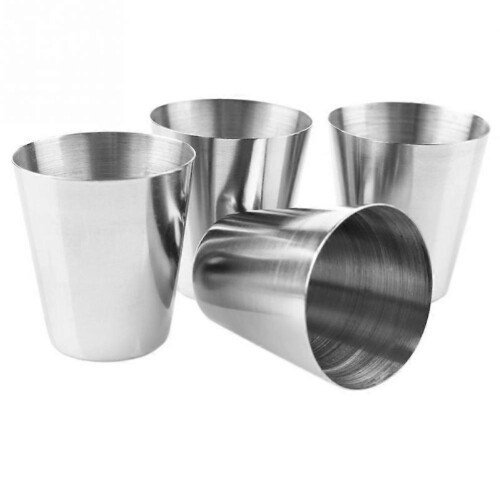 Set mit 4 Edelstahl-Schnapsbechern und schwarzem Lederetui (30 ml) 2