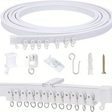 Flexible Bendable Ceiling Curtain Track U Shape Rail System for Room Divider Easy Ceiling Installation White
