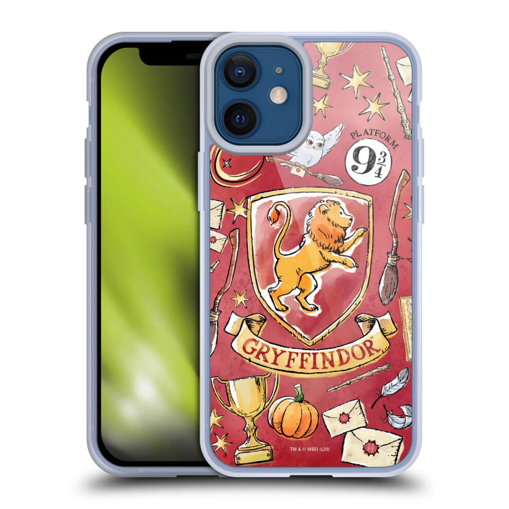 Photos - Case Head  Designs Officially Licensed Harry Potter Deathly Hallows XIII Gryffindor Pattern Soft Gel  for Apple iPhone 12