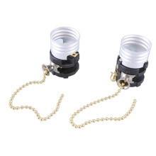 Light Socket with Pull Chain E26 E27 Metal Lamp Holder Easy Installation Remote Control Compatible