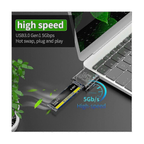 Case M.2 SSD M.2 para USB 3.0 5Gbps de alta velocidade, compatível com SSDs SATA M.2 NGFF 2242, 2260 e 2280mm. 1