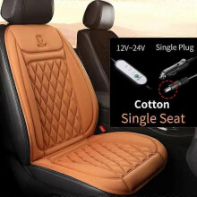 (1PCS Orange Cloth) 12V 24V Car Seat Heater 30s Fast Heated Car Seat Cover Flannel/Cloth Car Heating Mat Universal Winter Electric Heated Seat Cover