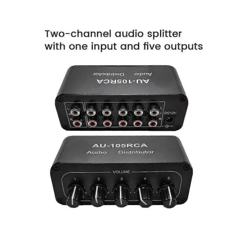 5ch o Distributor Stereo o Mixer 1 Input 5 Output Rca Splitter compatible with Power Amplifier Active o 1