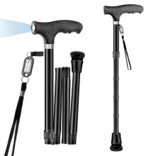 Bastón plegable con luz, bastones plegables compatibles con hombres y mujeres mayores, ayudas para caminar plegables.