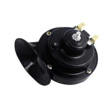 Clacson per auto/moto a chiocciola da 12V, clacson a doppia tonalità (alta e bassa), fischietto, clacson elettrico singolo nero.