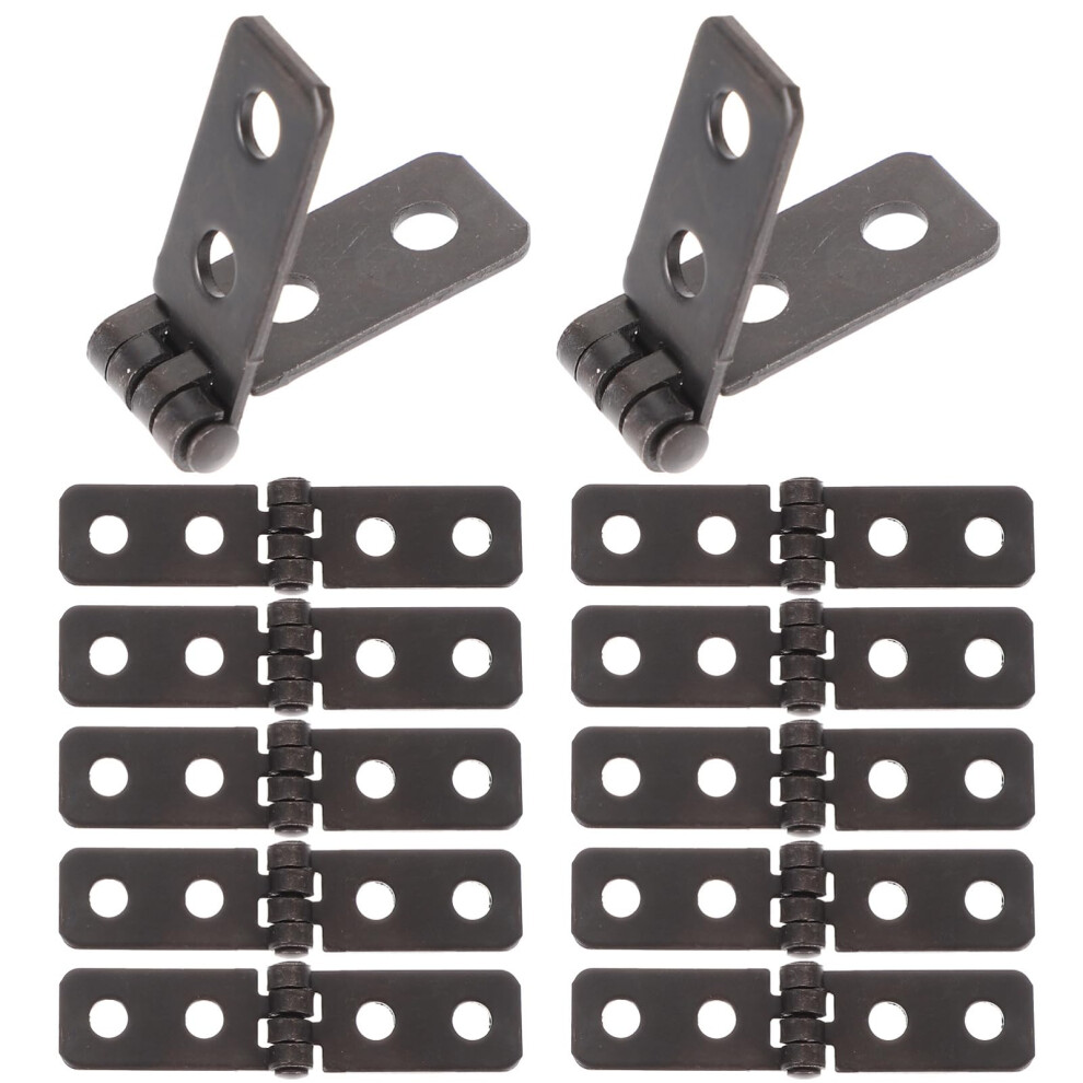 12Pcs Black Cabinet Door Hinges Durable Folding Design Easy Installation For Furniture 9073542145202