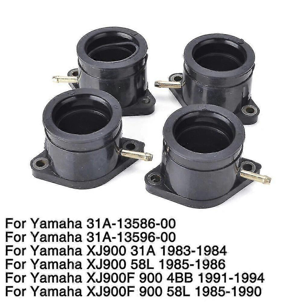 Motorcycle 4Pcs Carburetor Interface Adapter Compatible With Yamaha Xj 900 Xj900 31A 58L Xj 900F Xj900f 900 4Bb 31A-13586-00 31A-13596-00 Black 3395132477637