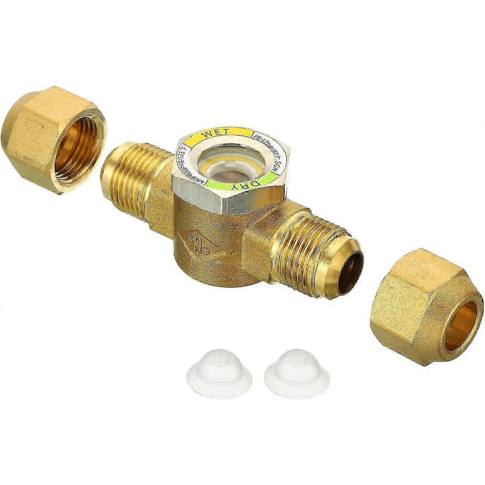 Sight Glass, 1/4 X 1/4 Sae Universal Liquid Moisture Indicator Compatible With Air Conditioning Hvac Refrigeration 3200041159805