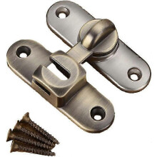 1 cerradura de puerta corrediza de ángulo recto de 90 grados sin necesidad de perforación, compatible con puertas corredizas tipo granero (bronce).