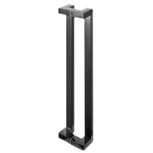 Black 150cm Stainless Steel Barn Door Handle Set, DualSided Sliding Glass Door Pull for Interior Exterior