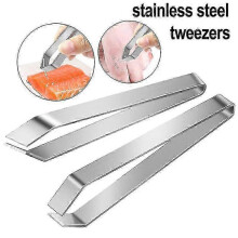 Fischgrätenzange aus Edelstahl, Haarentferner, Fischgrätenlöser, Küchenhelfer mit flacher Öffnung, Durchmesser