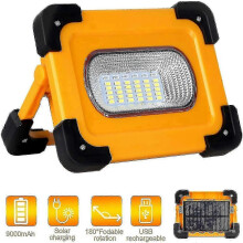 Refletor LED recarregável de 60 W e 3000 lúmens para construção e trabalho.