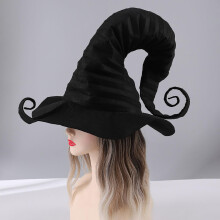 Black Witch Hat for Adults Halloween Costume, Classic Pointed Design, Durable Reusable Accessory