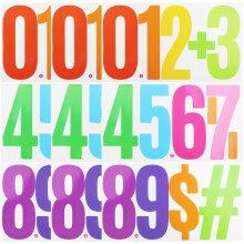 Large 6 Inch Waterproof Number Stickers 09 Set, Self Adhesive Vinyl for Mailbox, Door, Bins, Outdoor Multicolor