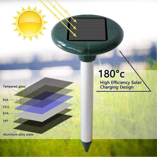 2 pieces Solar mole repellant, ultrasonic solar mole repellant, mole control, vole repellant 2