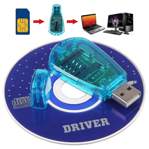 Blue Usb Sim Card Reader Copy/cloner/writer/backup Kit Sim Card Reader Gsm Cdma Sms Backup + Cd Disk 1