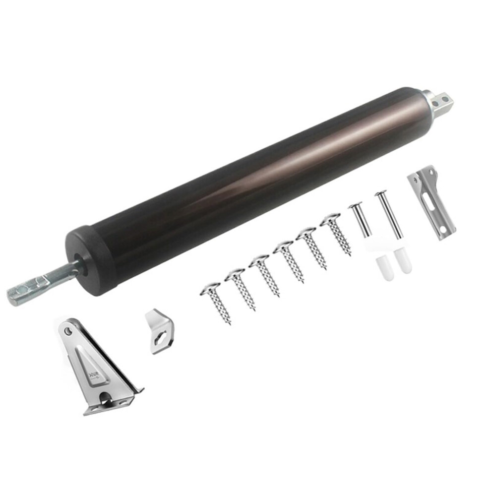 Automatic Door Closer Brown Heavy Duty Pneumatic Adjustable Speed Smooth Quiet Closing Hold Open For Home And Office 9330225476788