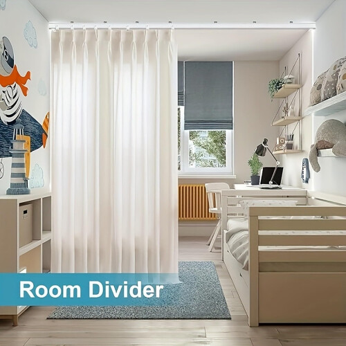 Flexible Bendable Ceiling Curtain Track U Shape Rail System for Room Divider Easy Ceiling Installation White 1